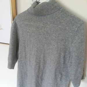Turtleneck Gray Cashmere Sweater